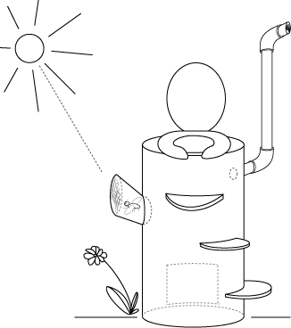 drawing of compost toilet