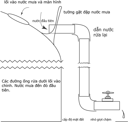 Vẽ bể nước mưa hoặc các thành phần